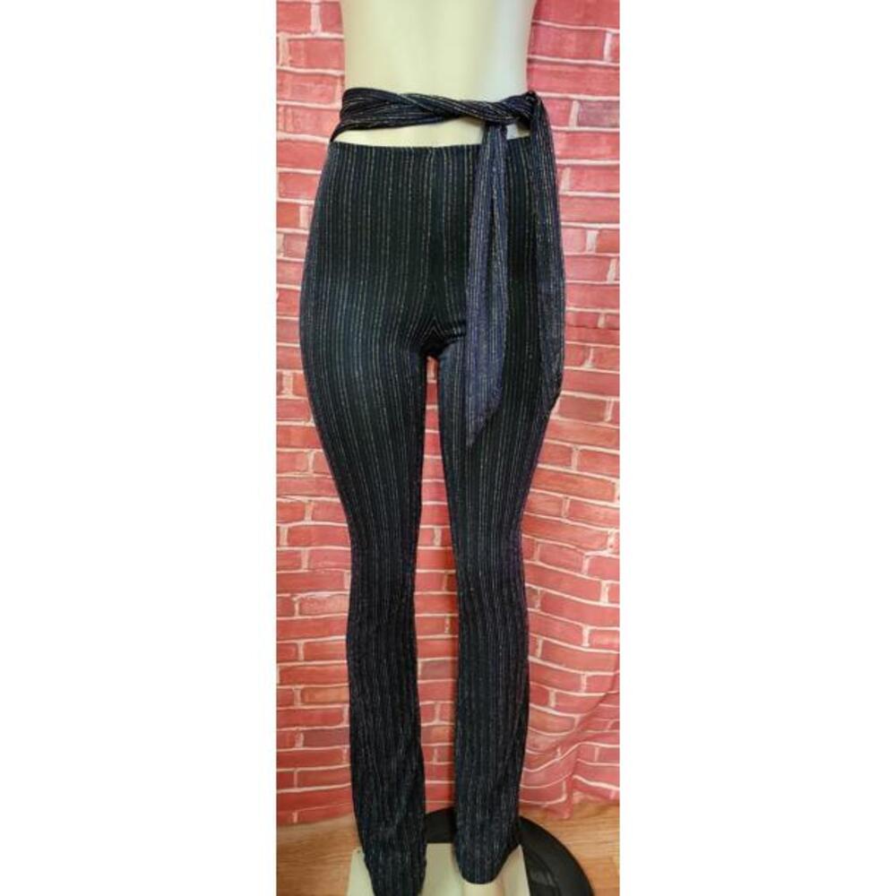 H:ours Black Multicolored Striped outdoor Party Pants Women's Size XS #CB9
